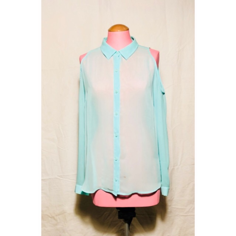 Sheer cold shoulder top